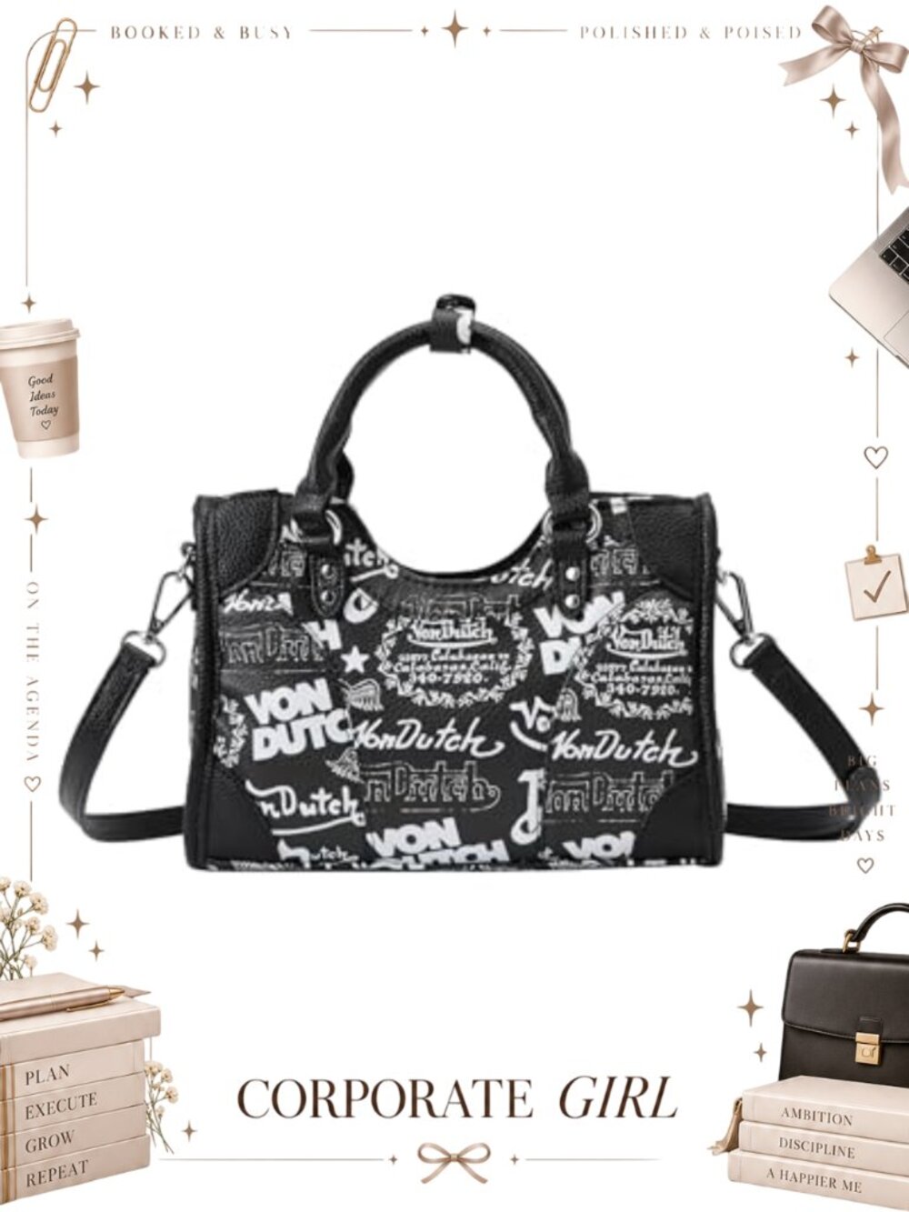Mini Vegan Leather Satchel Top Handle Crossbody Purse